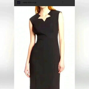 TAHARI ASL Cutout Front Sleeveless Bodycon Zipper Back Solid Crepe Dress size 8